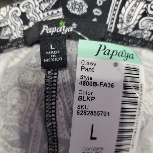 NWT Papaya Women's Paisley Flare Leg Bohemian Pants L - Picture 5 of 6